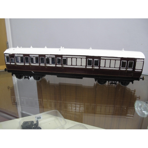 416 - Three 'O' Gauge/7mm Kit Built Coaches, a Slaters Kit Dean all 3rd, non corridor coach (good build/pa... 