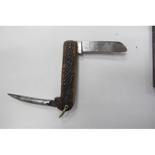 1318 - American Knife, possibly 'Camillus', single blade, spike and lanyard ring, 13cm closed; similar smal... 