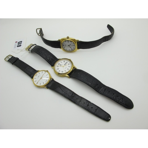615 - Three Modern Gent's Wristwatches, including Emerich Meerson, Yonger Bresson, etc. (3)