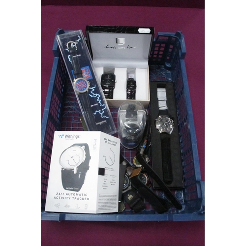 539 - Assorted Wristwatches, including Avia military style on canvas strap, boxed matching ladies and gent... 