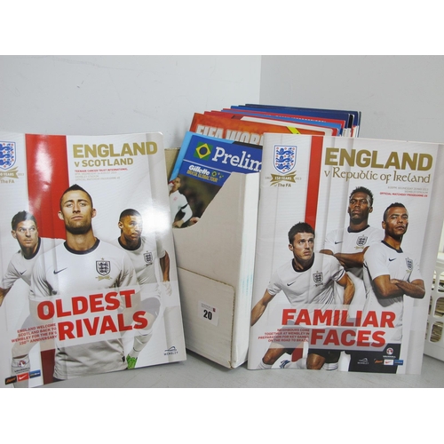 20 - England Programmes Post 2000, many away's noticed, including at San Marino, Spain, Japan, Bulgaria, ... 