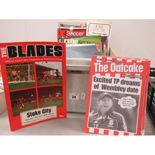 34 - J.Soccer, T.V Souvenirs, Stoke City Programmes, Fanzines.