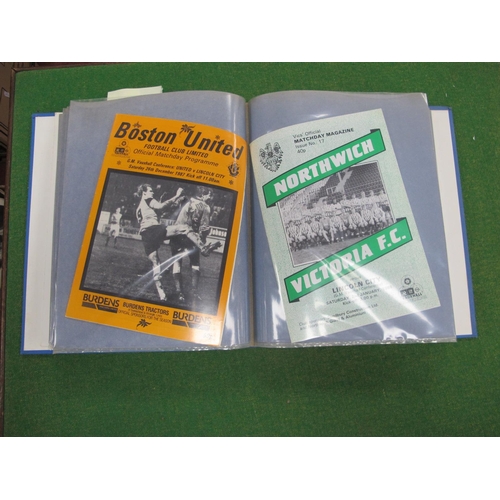 373 - Lincoln City 1987-8 Away Programmes in the GM Vauxhall Conference, (25) in binder.