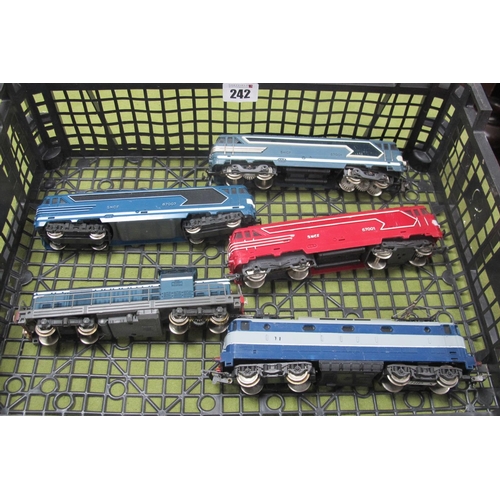 242 - four Jouef 'HO' Gauge Unboxed 'S.N.C.F Rail Continental Outline Locomotives, three class 67 and A cl... 