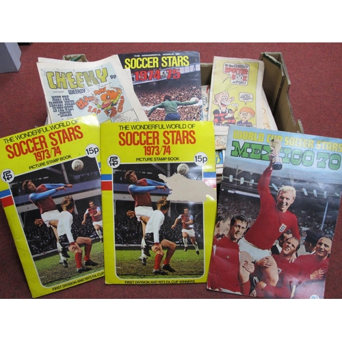 25 - Comics - 50p edition Star Wars #1, World Cup Soccer Stars, Mexico 70, Cheeky Weekly etc:- One Box.