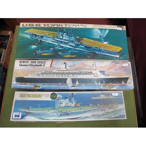 358 - Three Plastic Model Ship Kits, comprising of Revell # H-383 20