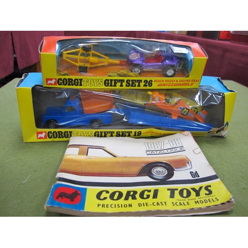 360 - Corgi Toys Gift Set 19, Land Rover Nipper aircraft and trailer, missing box inner, Corgi Toys Gift S... 