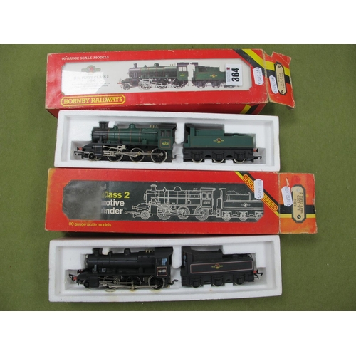 364 - Two Hornby 'OO' Gauge/4mm Boxed Ivatt Class 2-6-0 Steam Locomotives and Six Wheel Tenders, Ref No R8... 