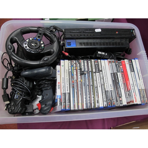 44 - A Sony Playstation 2 (PS2) Gaming Console, (untested), controllers, peripherals, a quantity of games... 