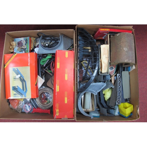 449 - Two Boxes of Various Items Ex a Model Railway Layout, buildings, boxed and 