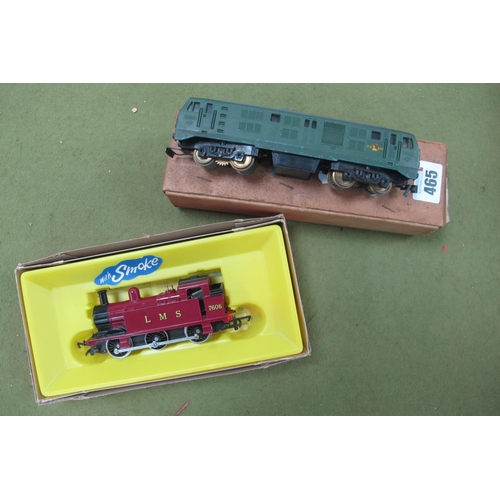 465 - A Hornby 'OO' Gauge R052 LMS 0-6-0 Tank Locomotive, R/No 7670, together with a Playcraft 'HO' Gauge ... 