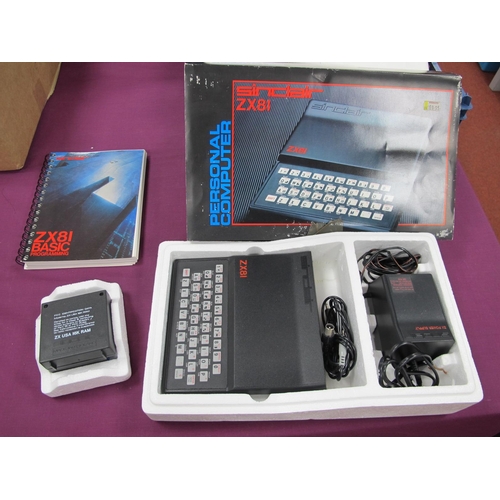 50 - A Sinclair ZX81 Personal Computer 16K Ram Pack, ZX81 basic programming book, boxed, (untested).