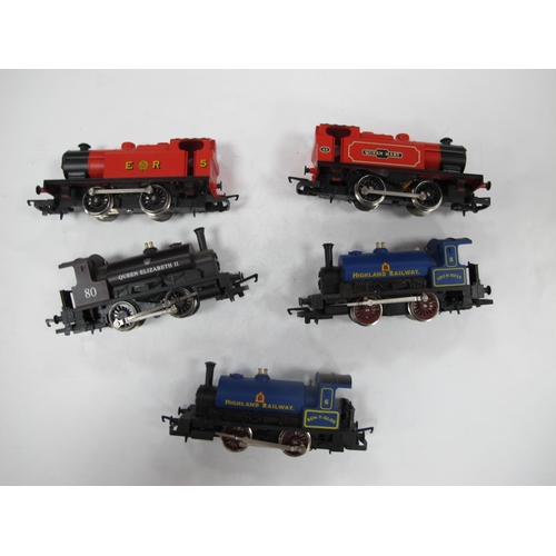 530 - Five Hornby 'OO' Gauge/4mm Unboxed Tank 0-4-0 Steam Locomotives, two Class D industrial and three 'P... 