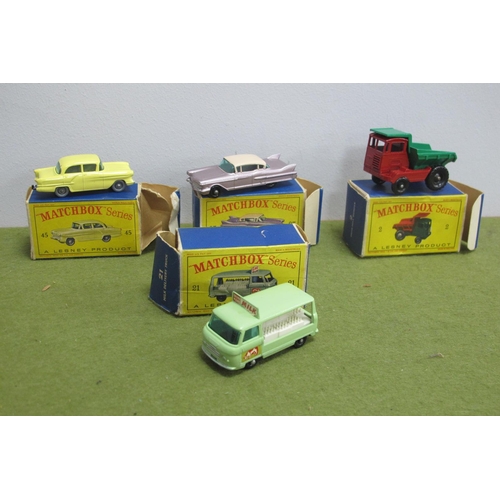 562 - Four Boxed Matchbox 1-75 Series Diecast Model Vehicles, comprising of #21 Commer bottle float, pale ... 