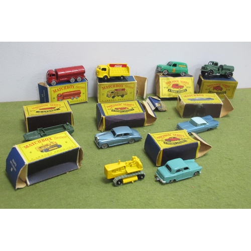 563 - Nine Boxed Matchbox 1-75 Series Diecast Model Vehicles, comprising of #57 Chevrolet Impala, Metallic... 