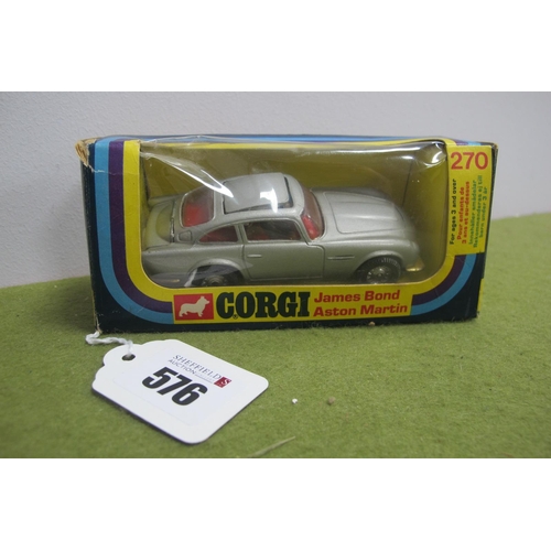 576 - Corgi Toys No 270 Diecast Model James Bond Aston Martin, two Bandit figures present, general playwor... 