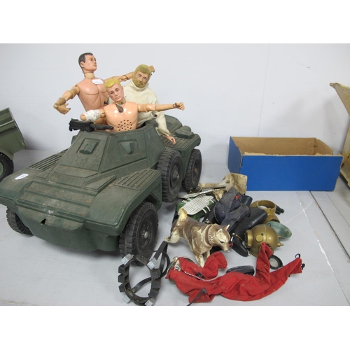 6 - Action Man Interest - to include plastic armoured vehicle (playworn - small parts missing - require ... 