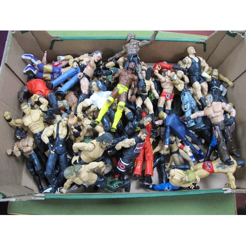 61 - Approximately Fifty Plastic Action Figures, by Jakks Pacific and others, mostly WWE characters, smal... 