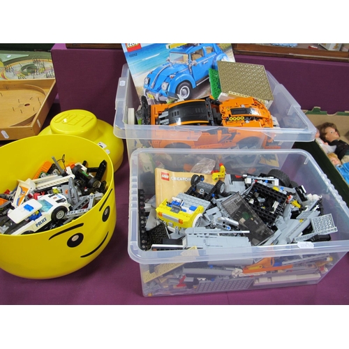 79 - A Quantity of Loose Lego Components, including a mostly constructed Chevrolet ZR1, Police Vehicle, C... 