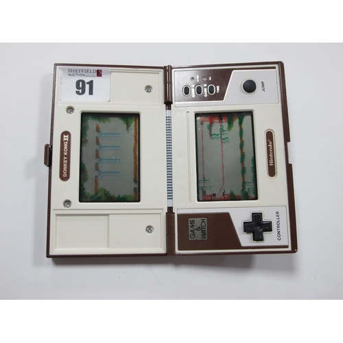 91 - Nintendo Donkey Kong II 'Game & Watch' Multi screen Hand Held Game, Model No JR-55.