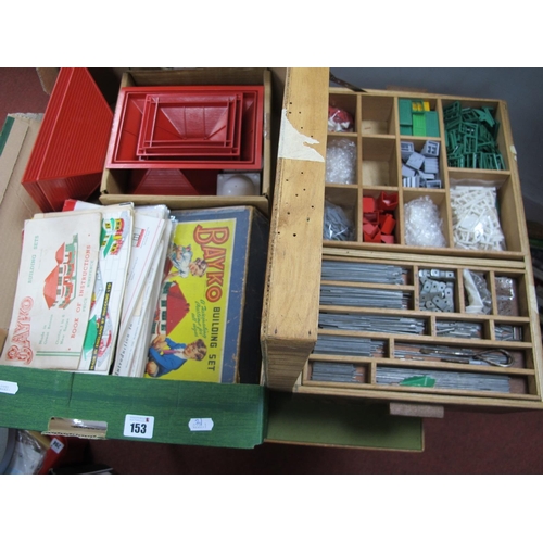 153 - A Quantity of Bayko Building Sets Components and Instructions Literature, mostly presented and sorte... 