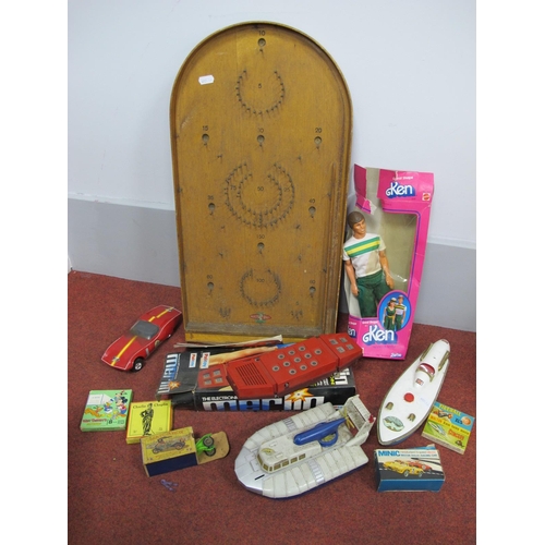 182 - A Mixed Collection of Toys, Toy Vehicles, and Games, to include Glevum series table top bagatelle, M... 