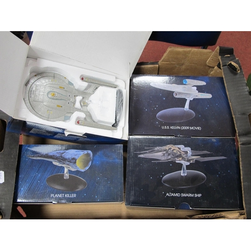 19 - Four Eagle Moss Star Trek Collectable Star Ship/Space Models, comprising of U.S.S Kelvin  (2009 Movi... 