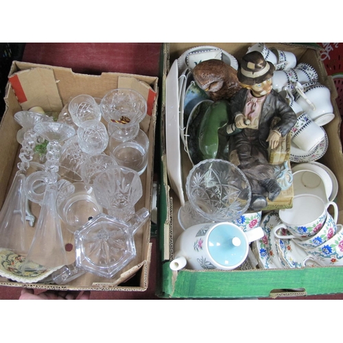 1076 - Tea Ware, collectors plates, Adderley coffee pot, Waco Japan Musical Drunk, glass ware, etc:- Two Bo... 