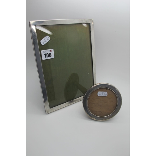 100 - A Hallmarked Silver Mounted Rectangular Photograph Frame, (marks rubbed) on wooden easel back (overa... 