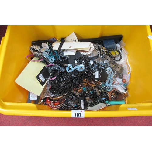 107 - A Mixed Lot of Assorted Costume Jewellery :- One Box