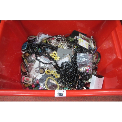108 - A Mixed Lot of Assorted Costume Jewellery :- One Box