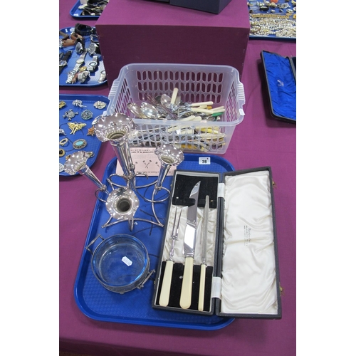 28 - A Hallmarked Silver Twin Handled Dish, GN RH, Chester 1900, of pierced design with angular twin hand... 