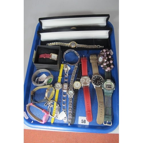 58 - Assorted Ladies and Gent's Wristwatches, including matching his and hers etc :- One Tray