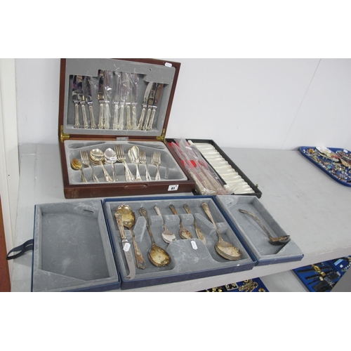 61 - A Part Canteen of Dubarry Style Plated Cutlery, together with further cased items and a Kings patter... 