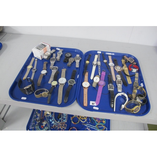 67 - Modern Ladies and Gent's Wristwatches, including DKNY, Sekonda, Rip Curl, Seiko, Casio, Nixon, etc :... 