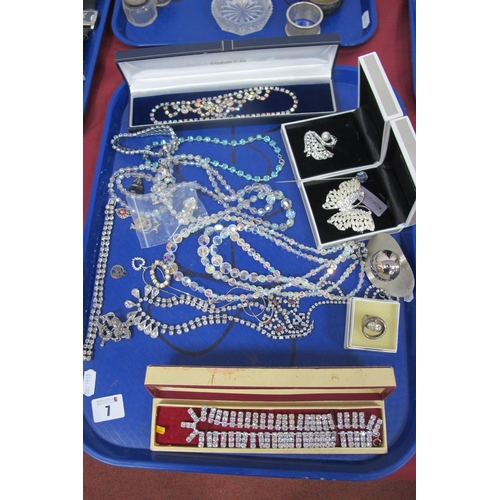 7 - A Collection of Assorted Diamanté Costume Jewellery, including necklaces, bracelets, ornate brooches... 