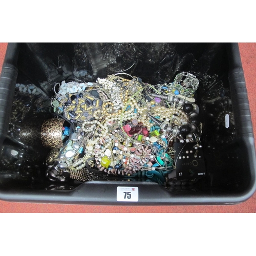 75 - A Mixed Lot of Assorted Costume Jewellery :- One Box