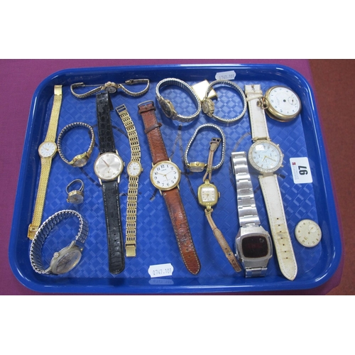97 - A Variety of Ladies and Gent's Wristwatches, including Timex, Lorus, Uno, Lyoc, etc, together with a... 
