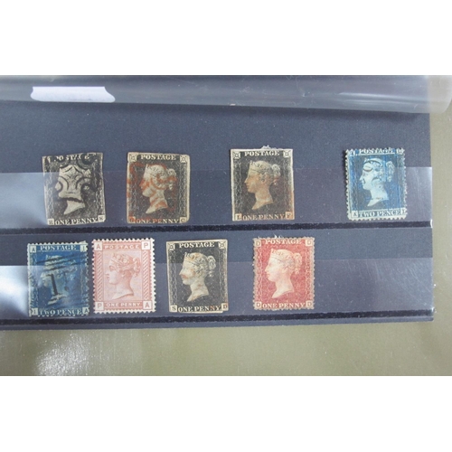 642 - A Small Selection of Queen Victoria 1d Penny Blacks, (4), one with Maltese Cross and perforate 2d Bl... 