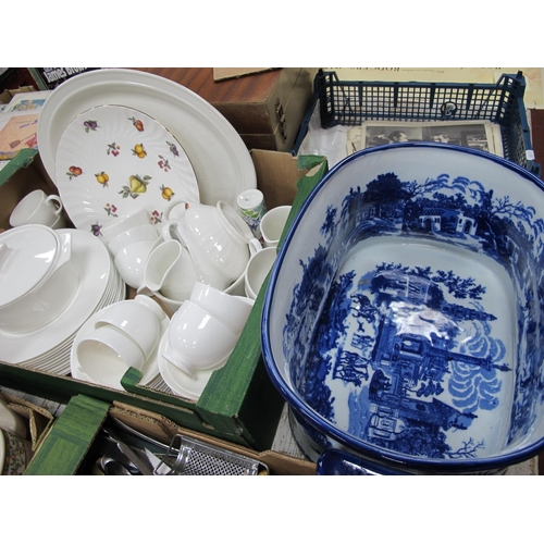 1089 - Dartington Tureen, other white table pottery, Bakewell classic plate, Hidcote vase:- One Box, blue &... 