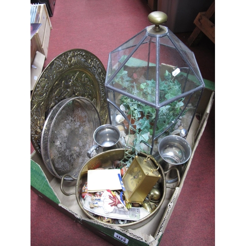 1123 - Terrafauna Clock, tankards, brass door knobs, etc:- One Box