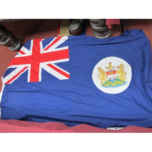 1344 - Hong Kong Blue Linen Flag, 114 x 178cm.