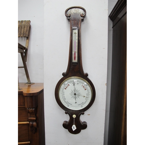 1626 - A Barometer, Adshead and Son, Dudley, with thermometer, 100cm.