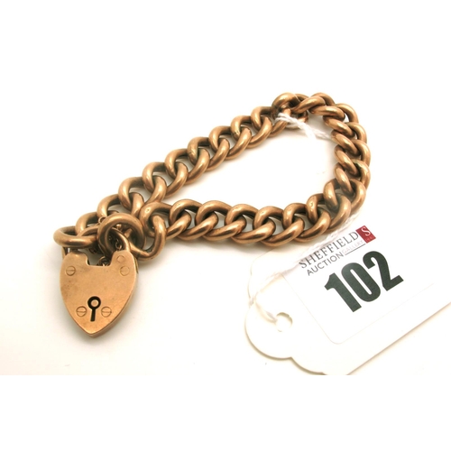 102 - A Curb Link Bracelet, links indistinctly stamped 