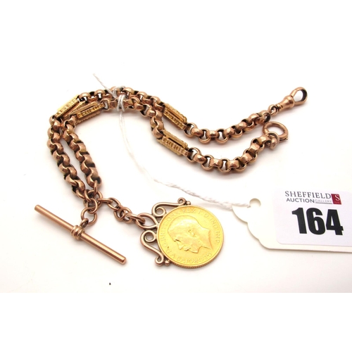 164 - A Victorian Double Albert Chain, stamped 