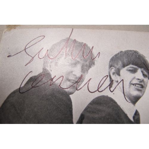 314 - Beatles Signatures, a scrapbook containing various images of the Fab Four, but the highlight is the ... 