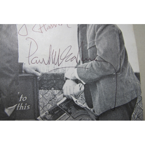 314 - Beatles Signatures, a scrapbook containing various images of the Fab Four, but the highlight is the ... 