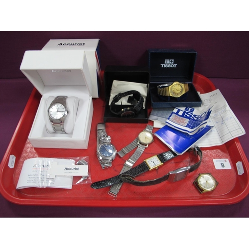 9 - A Collection of Gent's Wristwatches, including Seiko digital (M154-4019), Accurist in original box, ... 