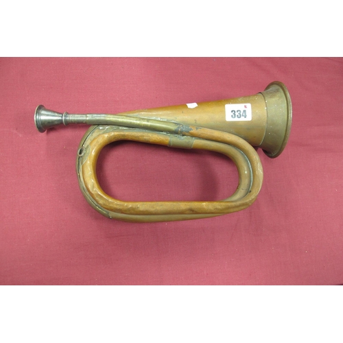 334 - WWII Era British Bugle, impressed with' A.F. Matthews (DRS) Ltd, Makers London 1942'.