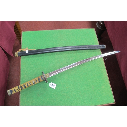 355 - Reproduction Japanese Katana Samurai Sword with Scabbard.